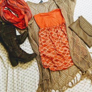 🔥ROXY Orange Dress Size XS